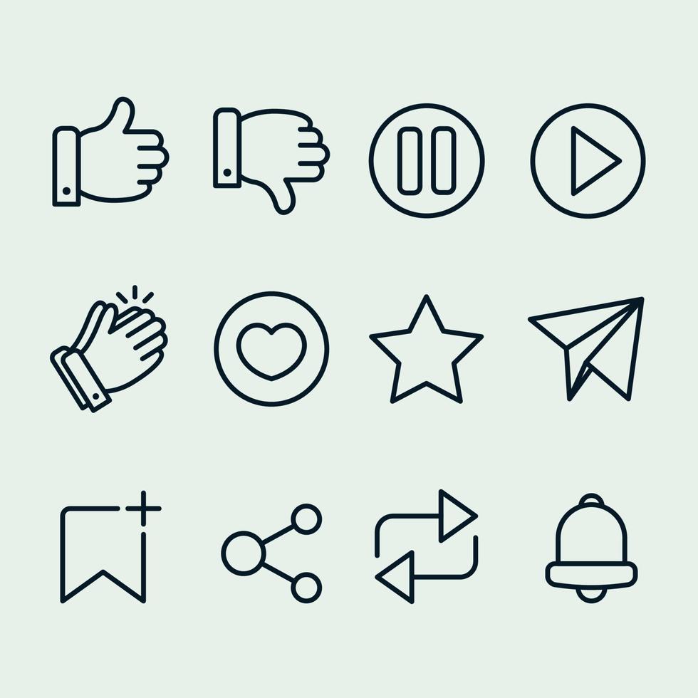 Single Line Social Media Icons vector