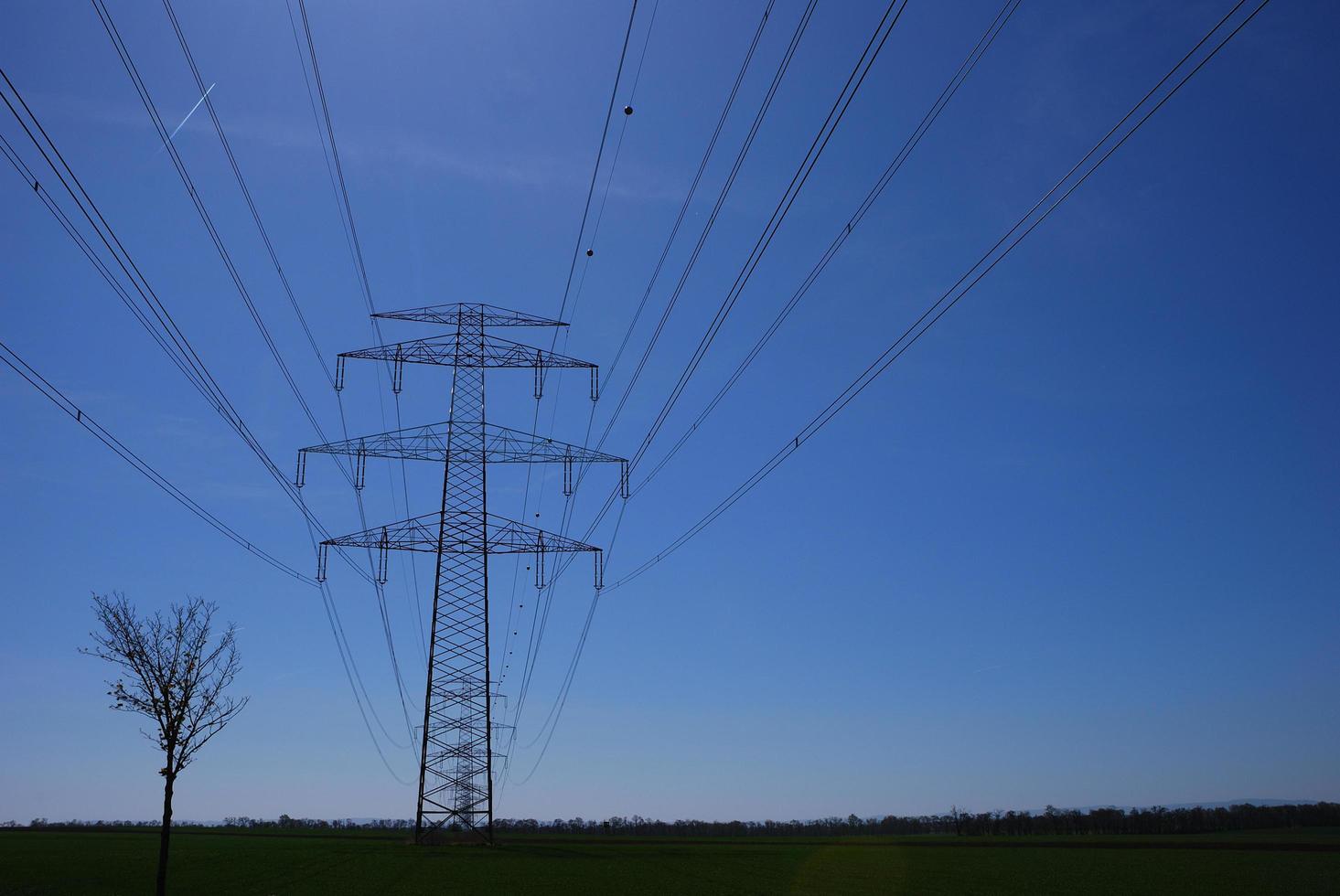 lot of electricity pylons photo