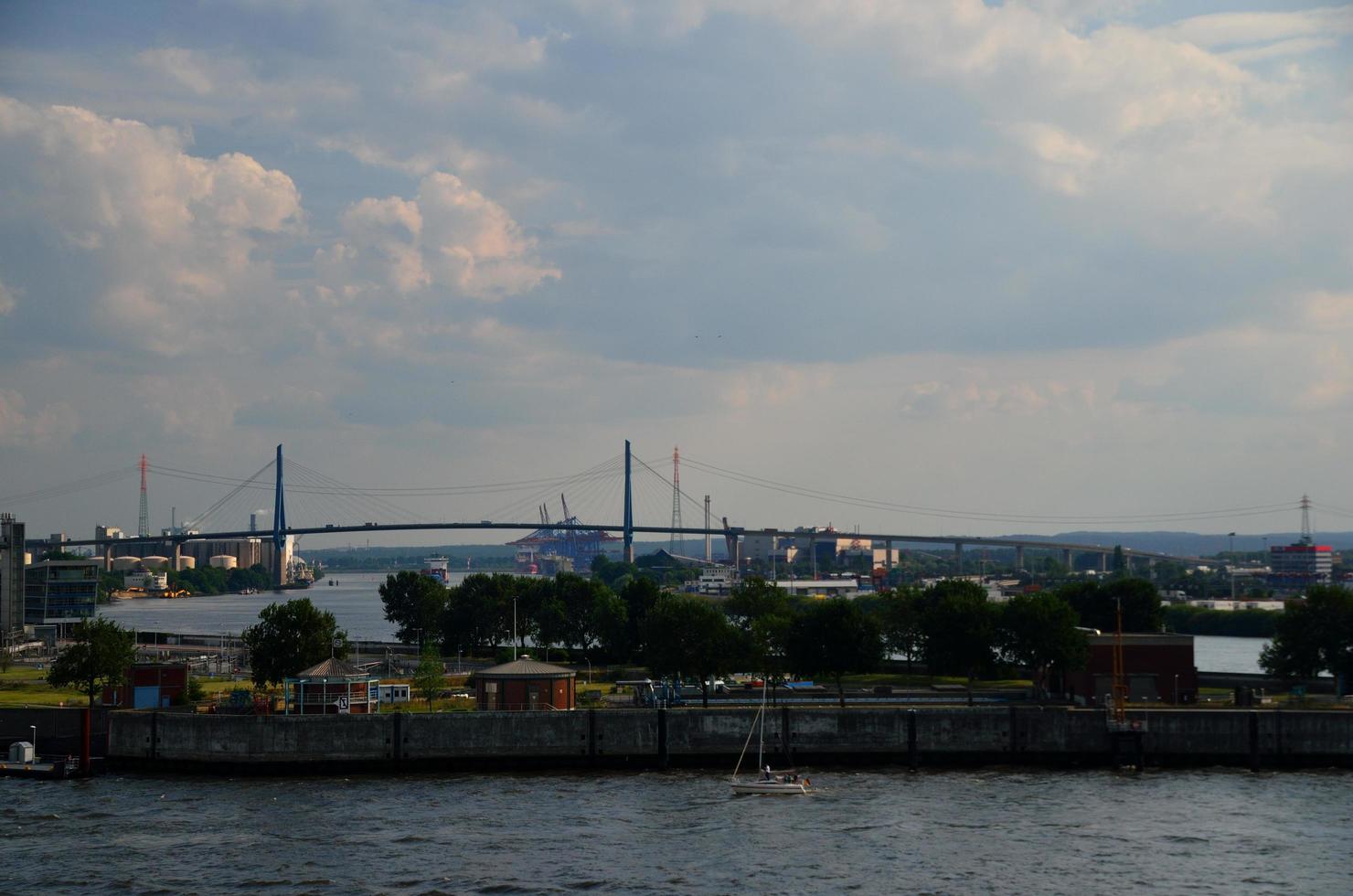 suspension bridge in hamburg photo