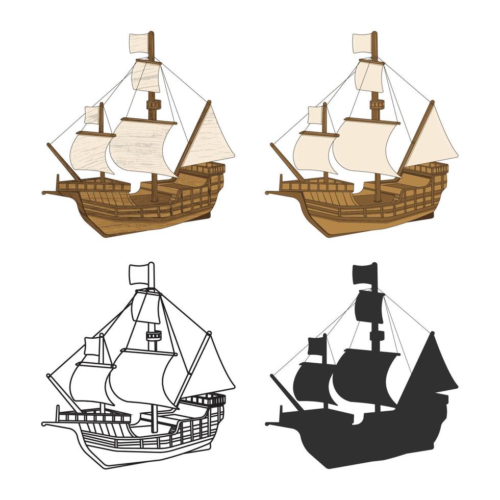 vector de barco clásico