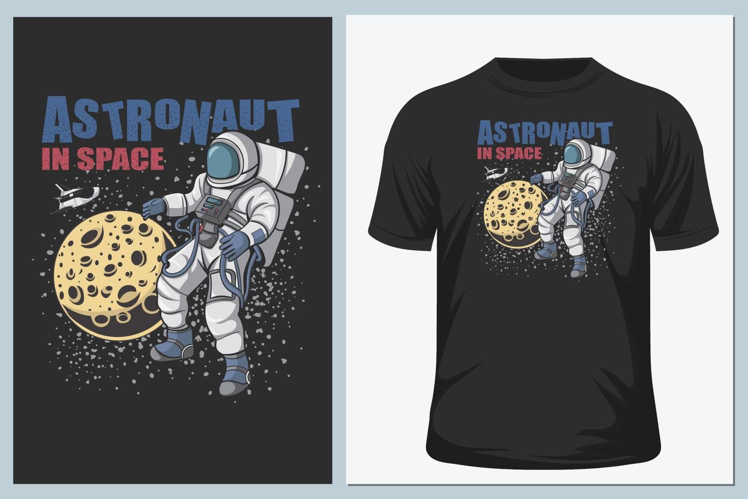 Astronaut and moon t shirt vector