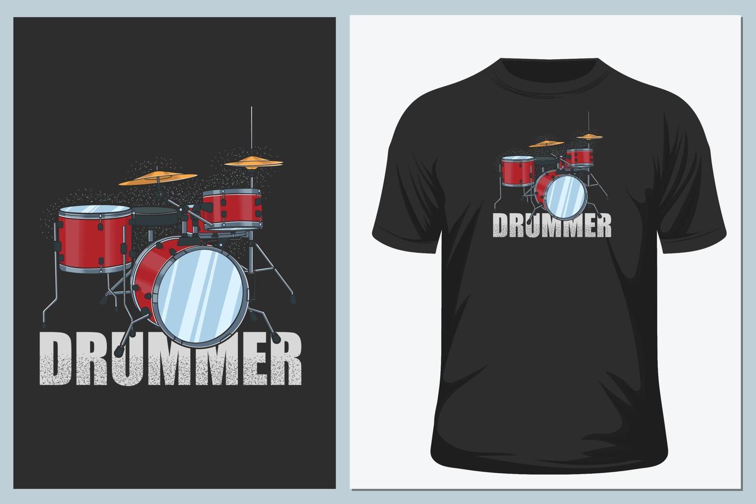 camiseta de baterista vector