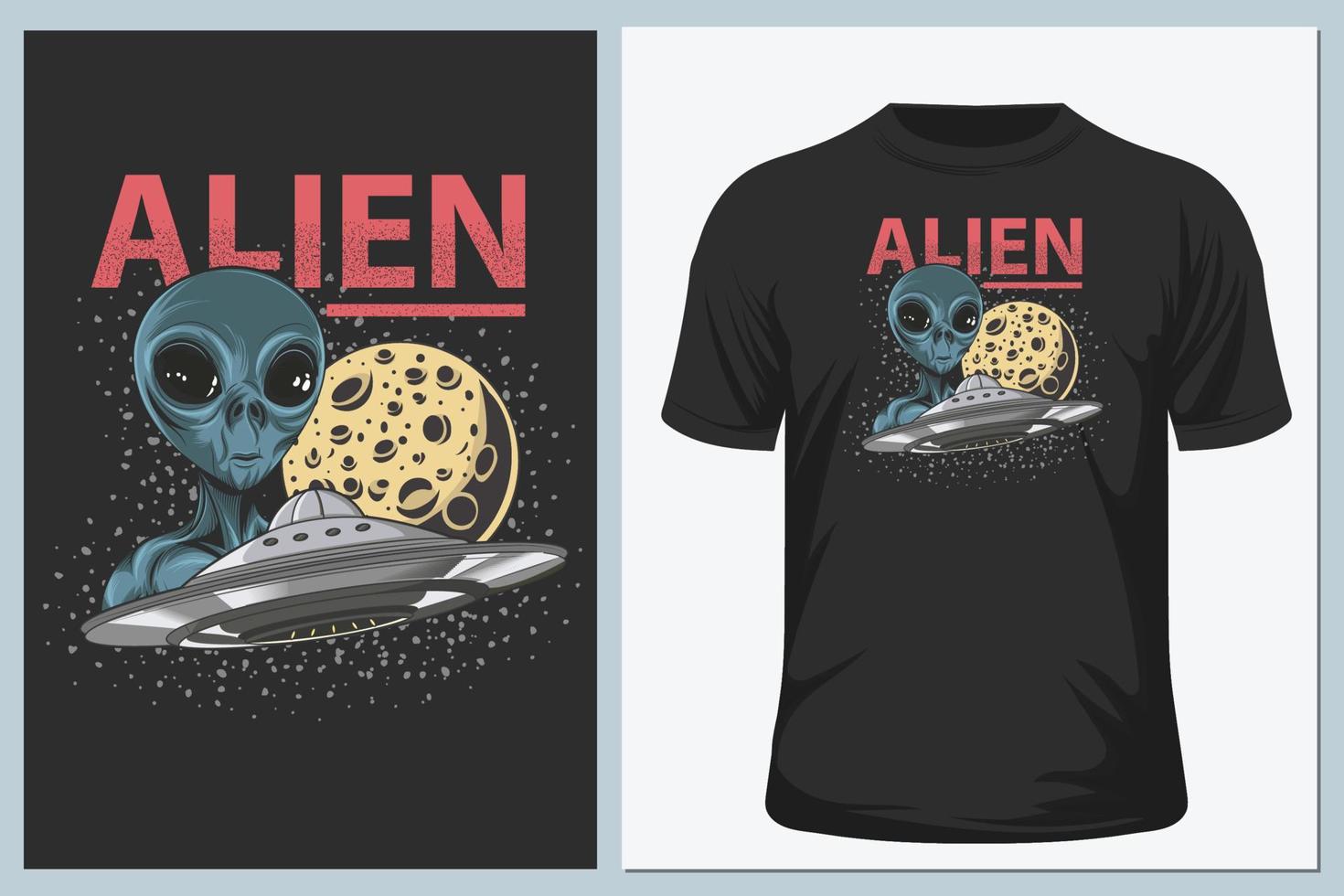 camiseta extraterrestre y ovni vector