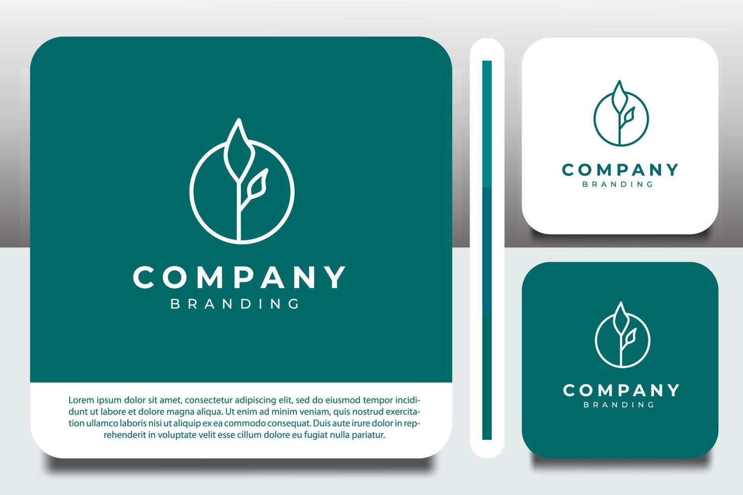 logo design template, with plant icon in circle vector