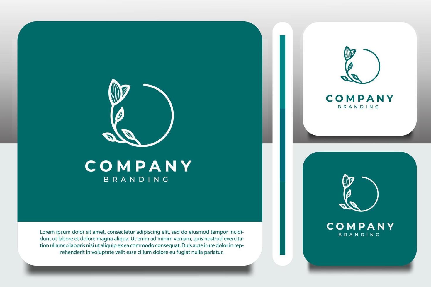 logo design template, with leafy circle flower icon vector