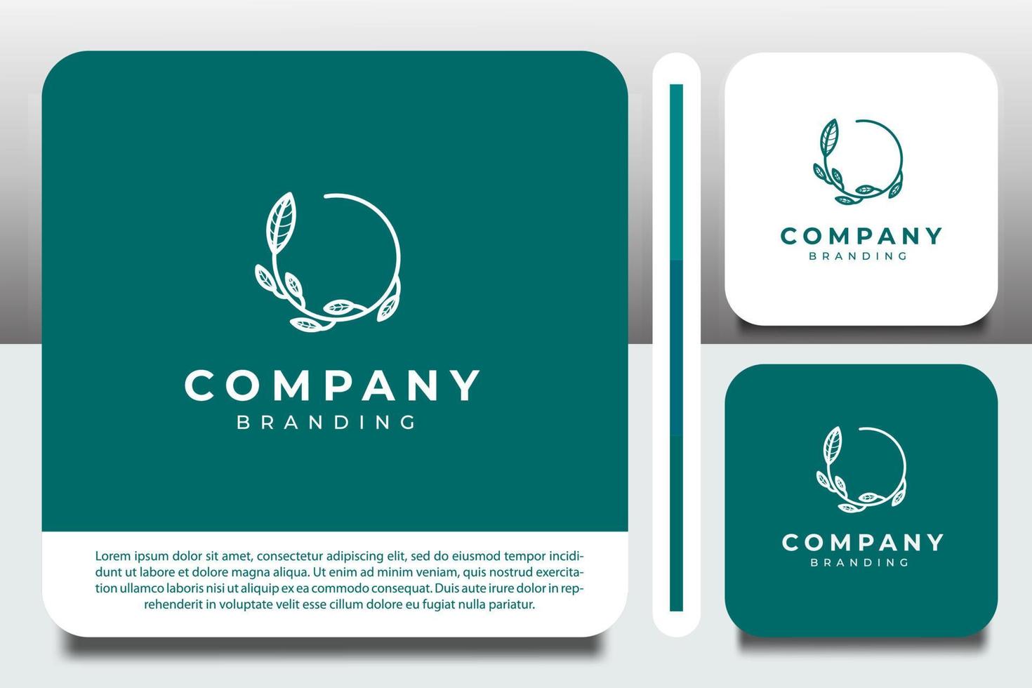 logo design template, with leafy circle flower icon vector