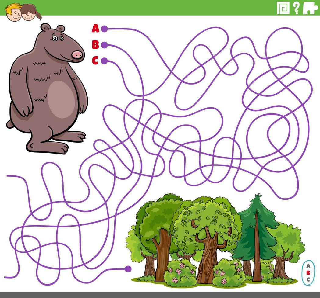 maze game with cartoon bear animal character and forest 6180525 Vector Art at Vecteezy maze game with cartoon bear animal character and forest 6180525 Vector Art at Vecteezy