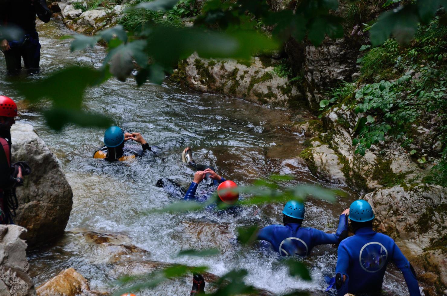 canyoning in wild water photo