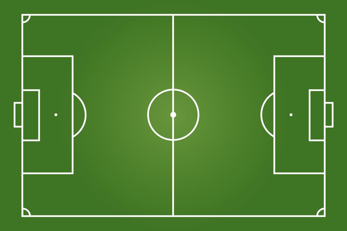 Top view of green football pitch or soccer field vector