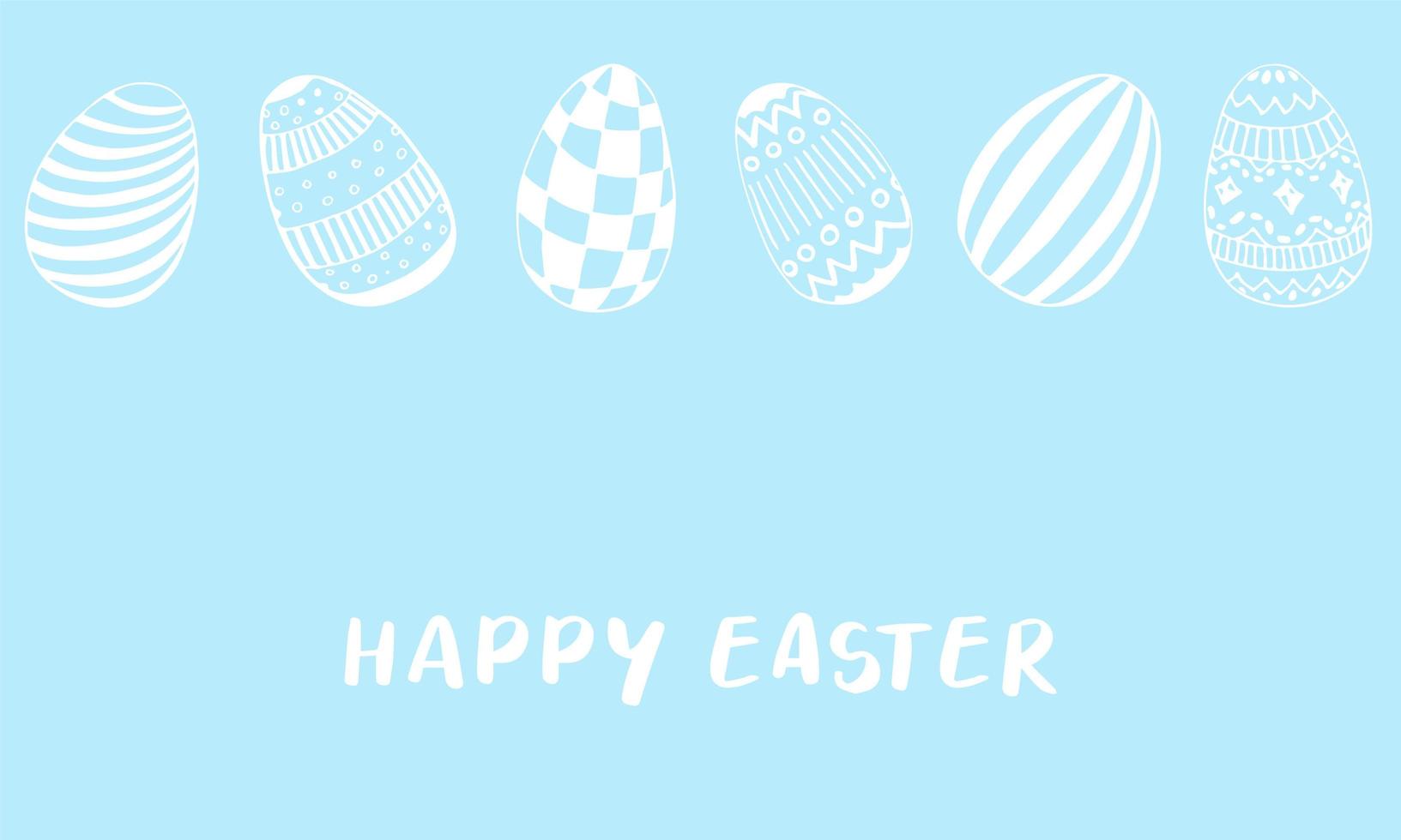 Easter eggs hand drawn vector illustration. Banner background.