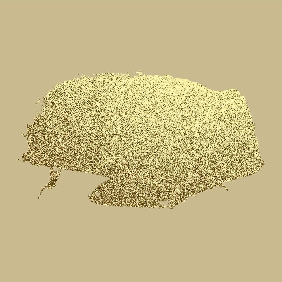 Vector gold paint stroke. Abstract gold glittering textured art illustration.