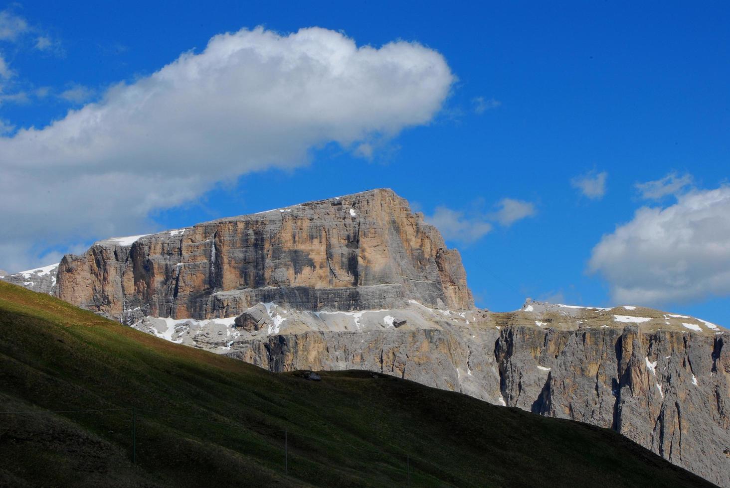 paisaje de praderas y montañas rocosas foto