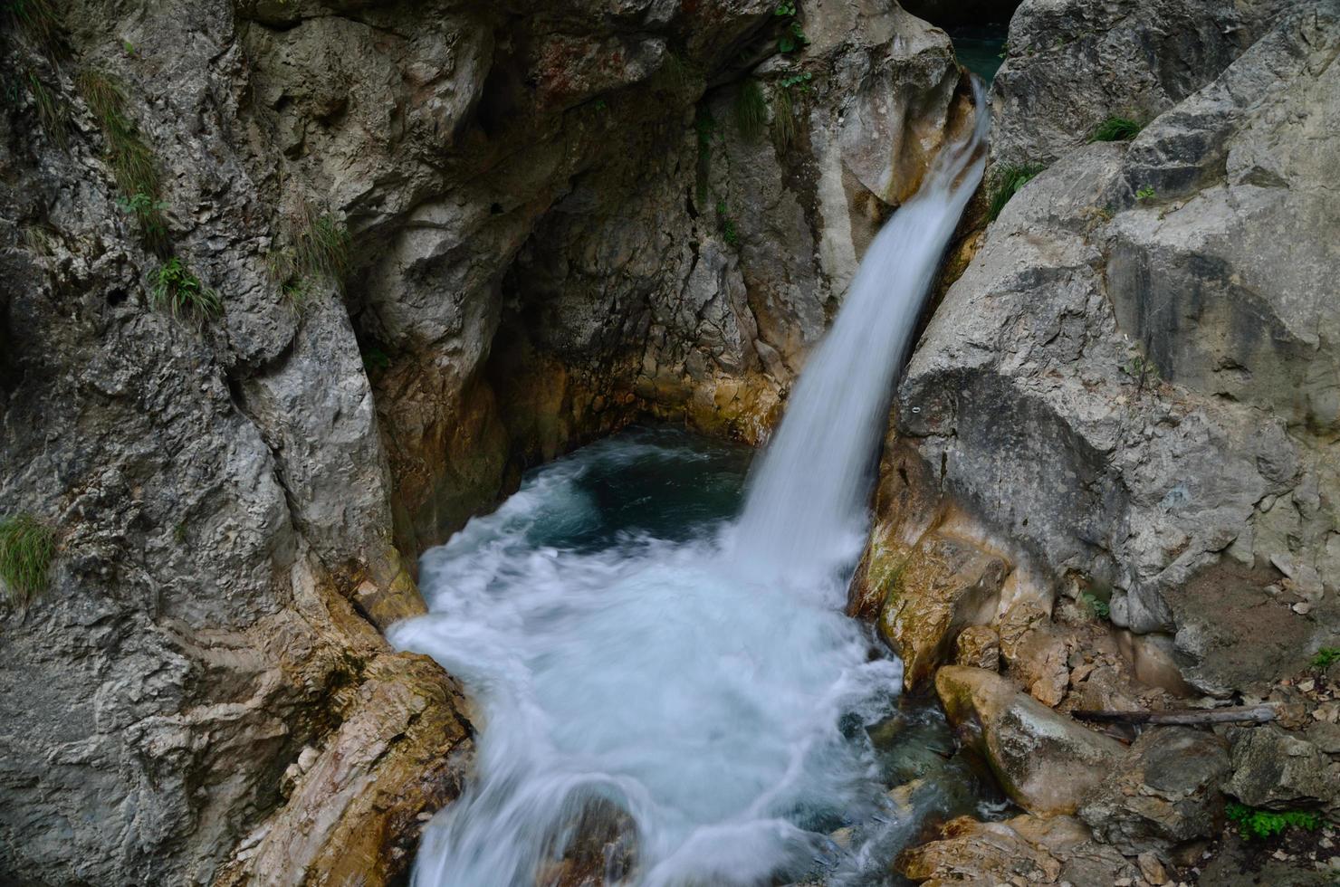 waterfall the mountains photo