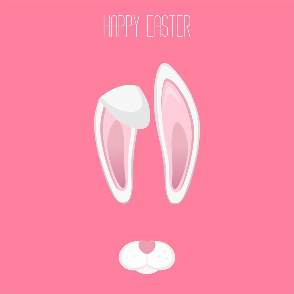 Vector illustration of Easter bunny ears card