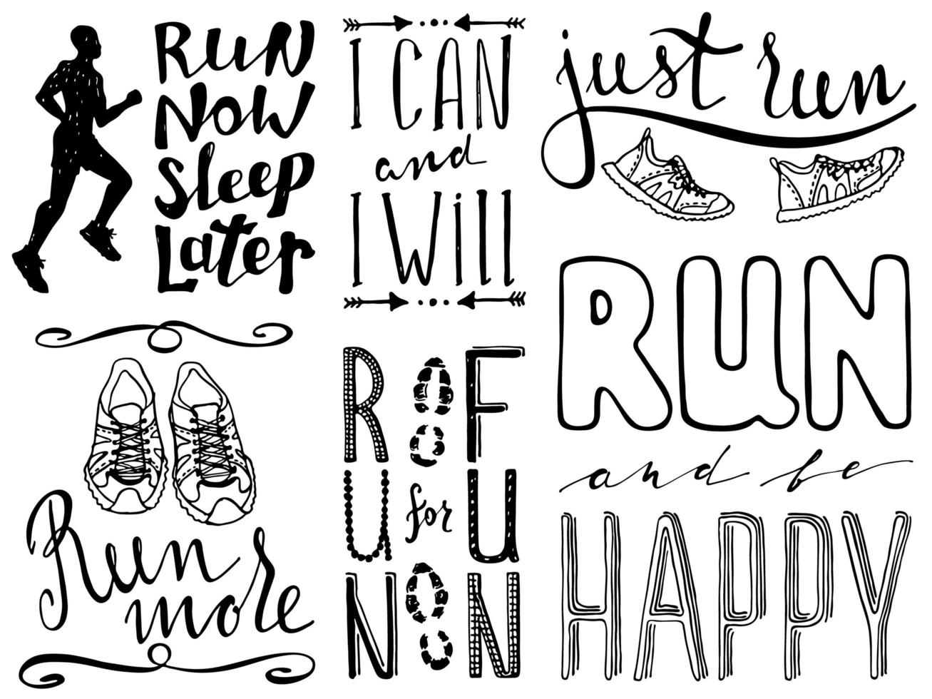 Run motivation quote vector