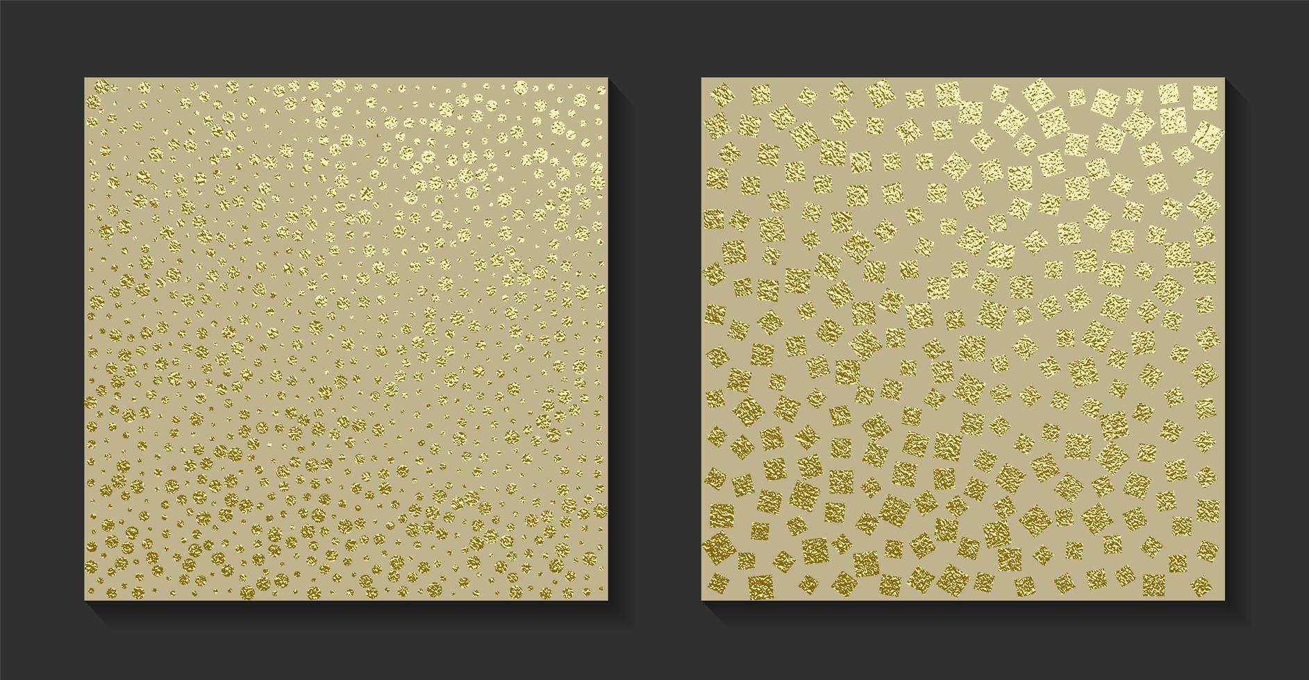 Golden luxury backgrounds set. Vintage vector illustration.