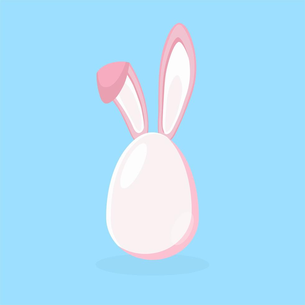 Easter egg shape with bunny ears silhouette vector