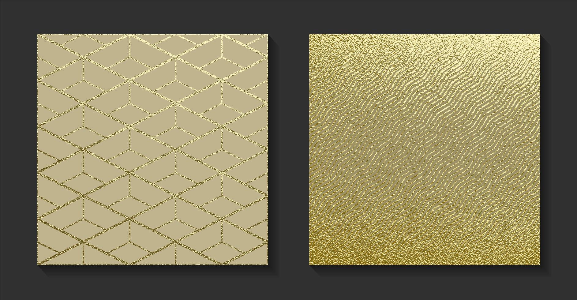 Golden luxury backgrounds set. Vintage vector illustration.