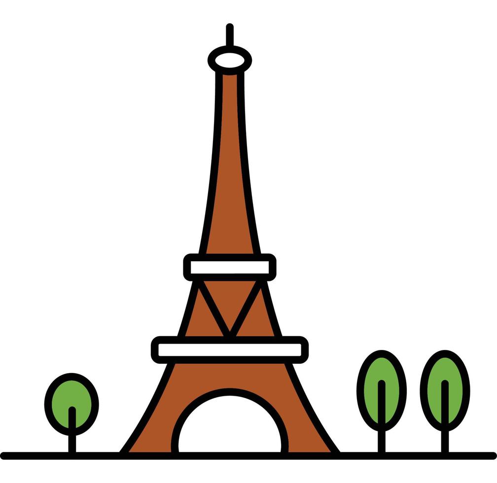 icono de vector de torre eiffel que puede modificar o editar fácilmente