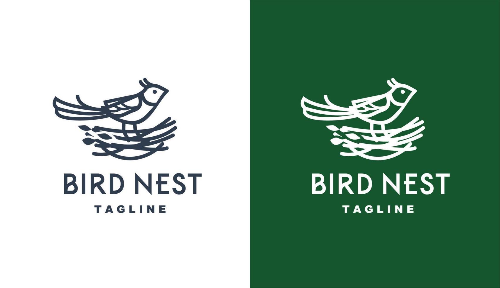 vector bird nest simple logo vintage perfect for any brand and company