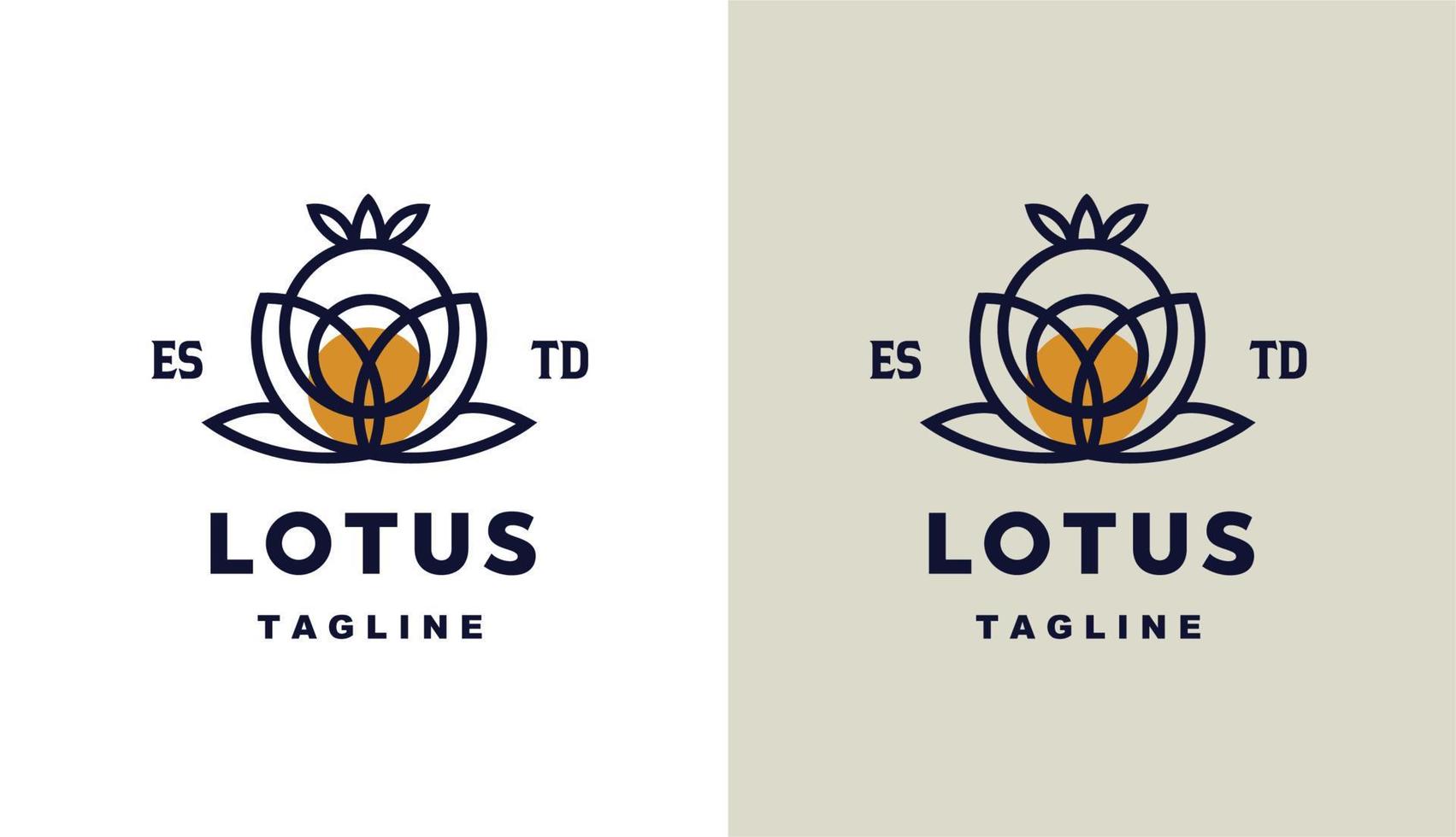 vector lotus balance monoline minimalista logotipo simple perfecto para cualquier marca y empresa
