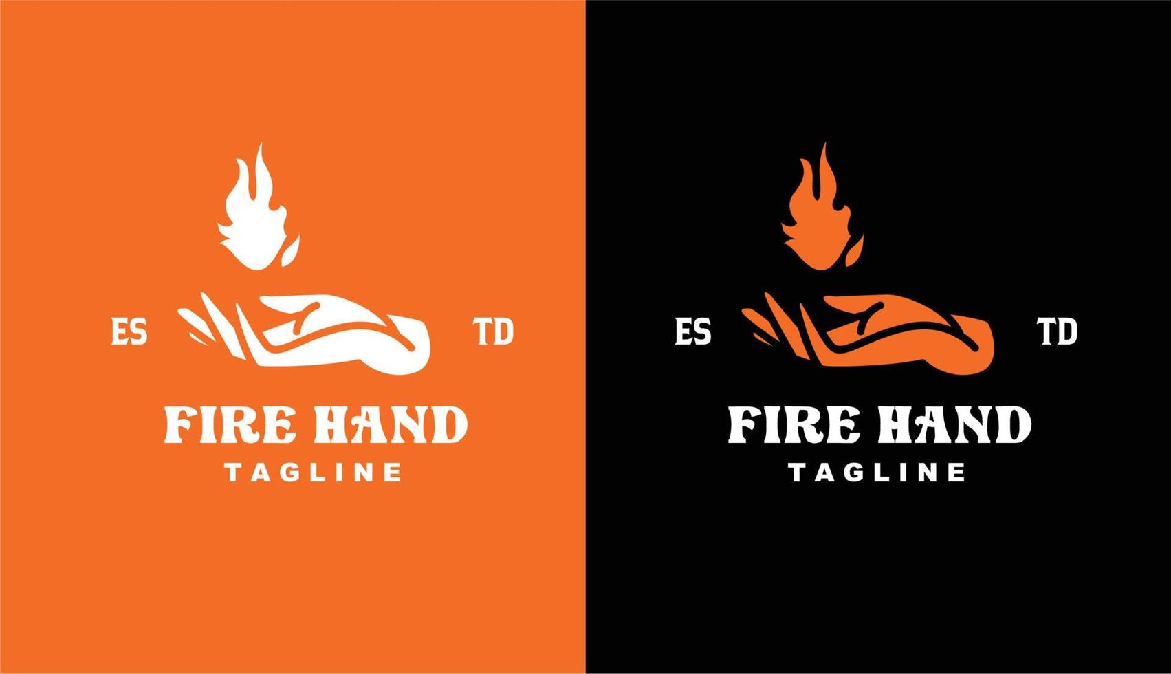 logo vintage de mano de fuego para marca y empresa vector