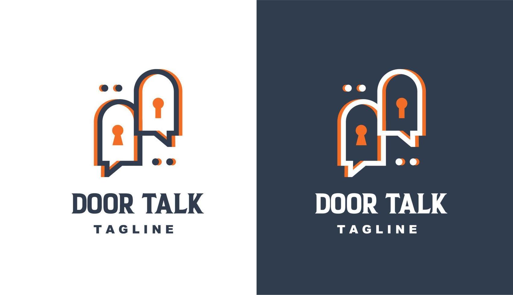 Door Talk monoline simple logo for brand and company vector