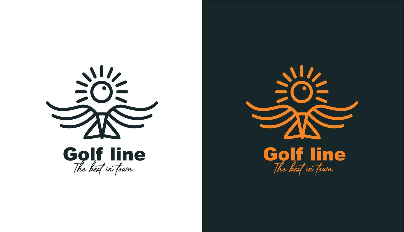 logotipo abstracto de alas de golf monoline para marca y empresa vector