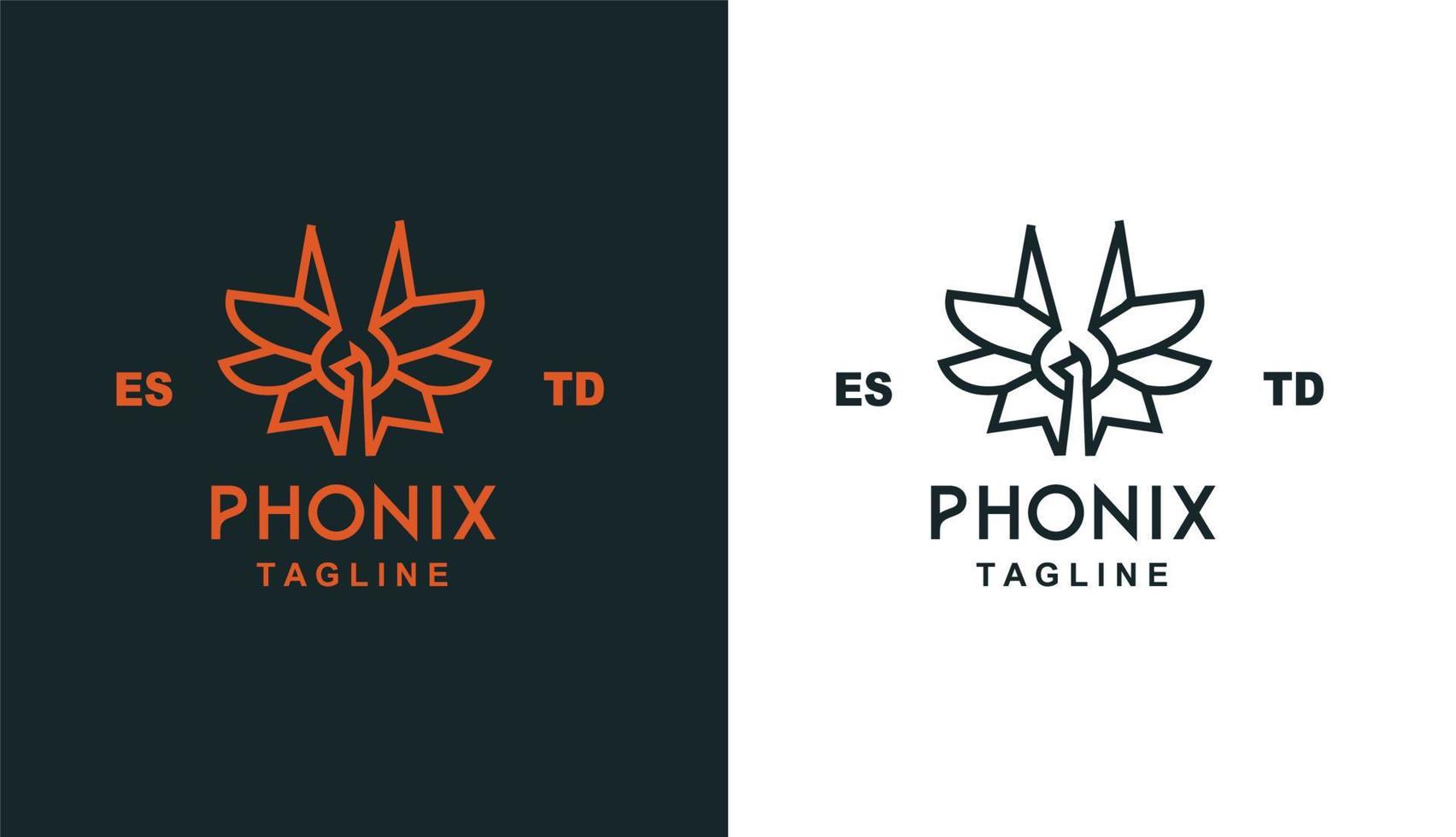 phonix simple monoline logo for brand and company vector