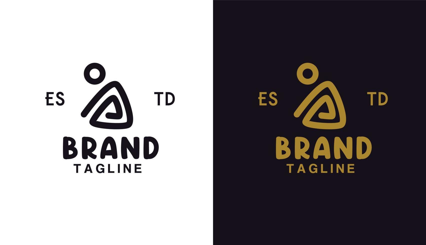 peopel simple abstract logo. mountain spiral monoline for brand and company vector