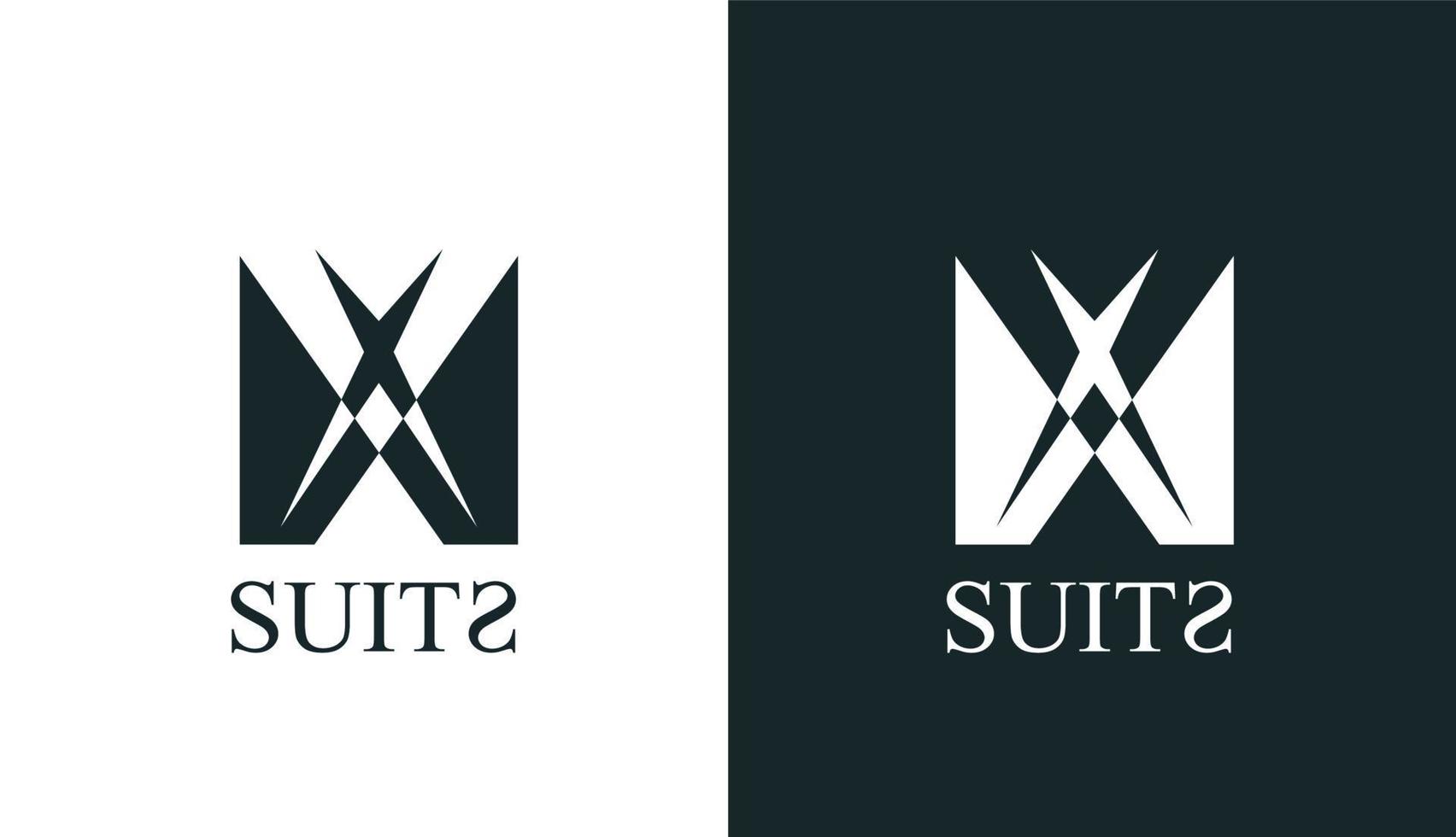 traje simple logotipo negro para marca y empresa vector