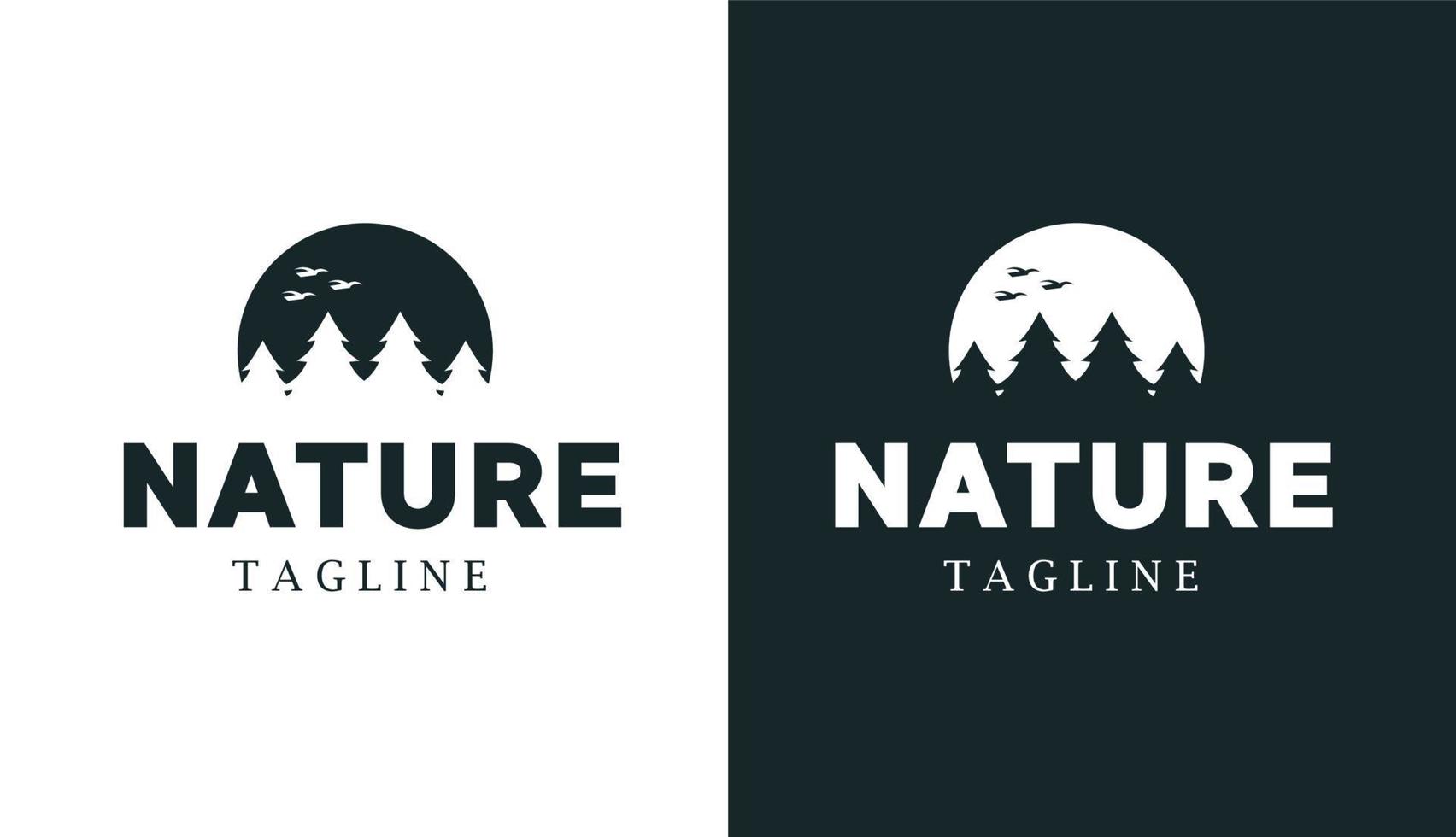 nature night with bird monline logo for brand and company vector