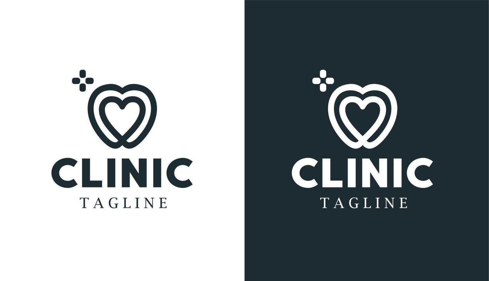 clinik love dental monline logo para marca y empresa vector