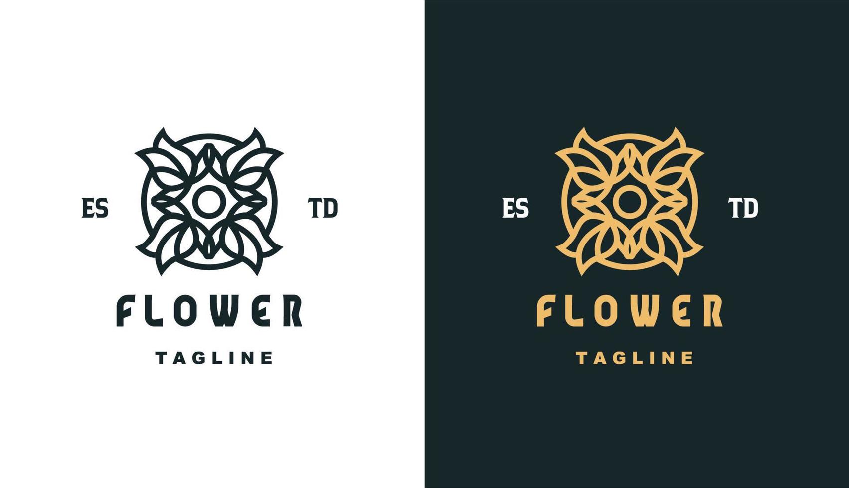 vector flower Balance monoline minimalist simple logo Perfect for any brand and company