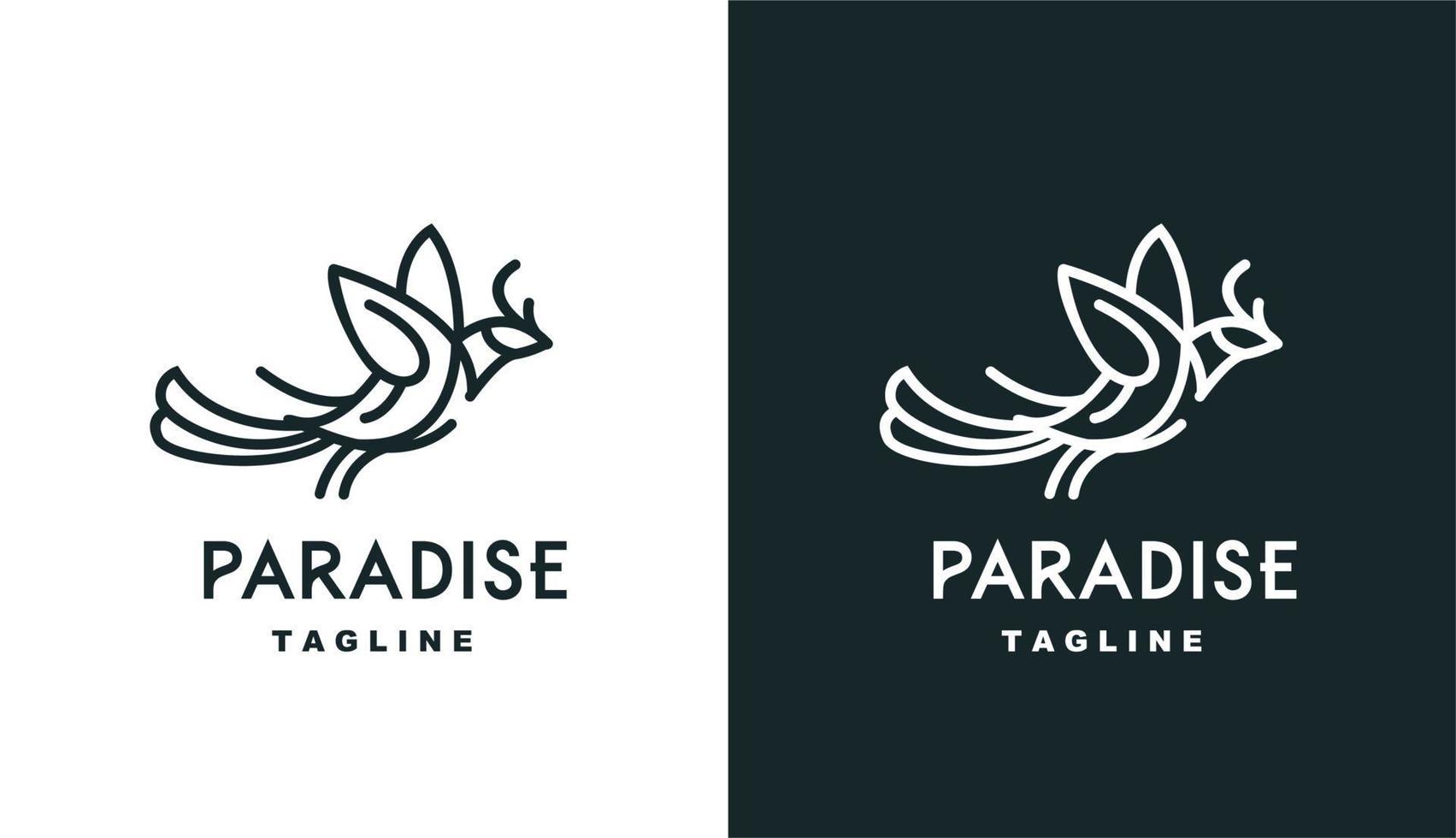 vector bird paradise monoline logotipo simple perfecto para cualquier marca y empresa