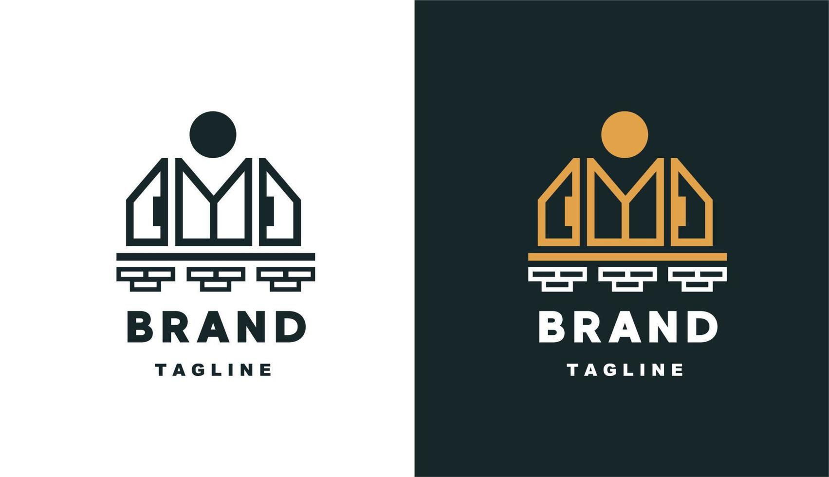 logotipo simple monoline de bienes raíces para bienes raíces de marca y empresa vector