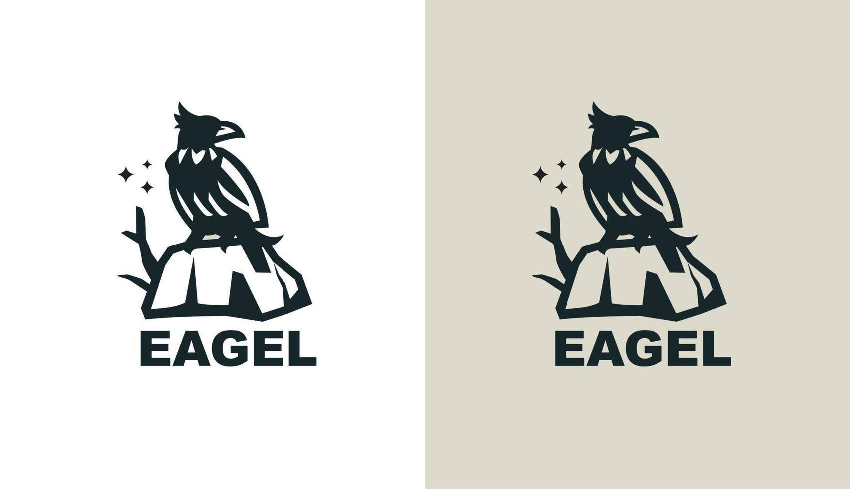 logotipo simple vintage de águila. pájaro en piedra superior para marca y empresa vector