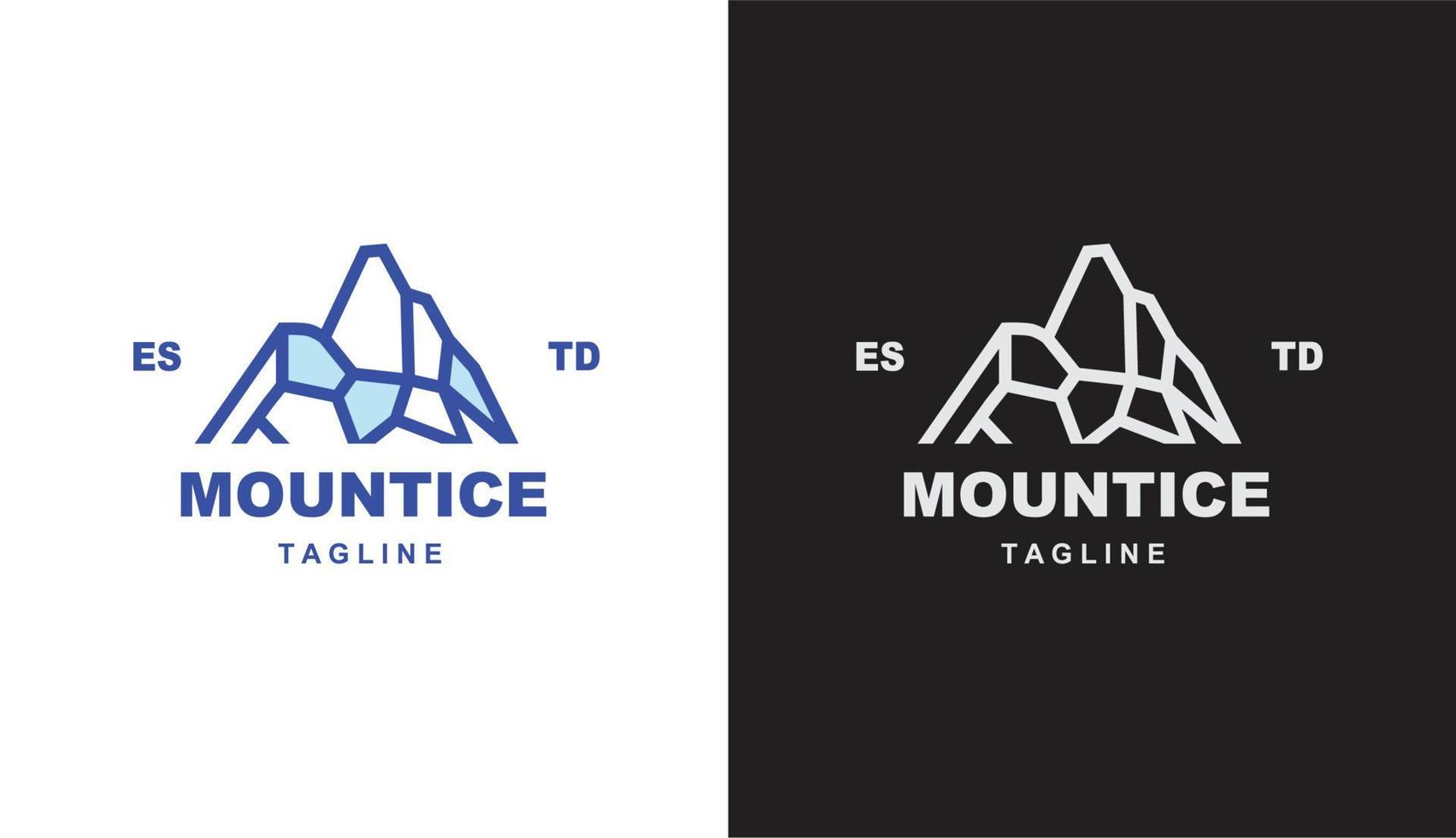 arte lineal de montaña moderno. logotipo de iceberg geometri para marca y empresa vector