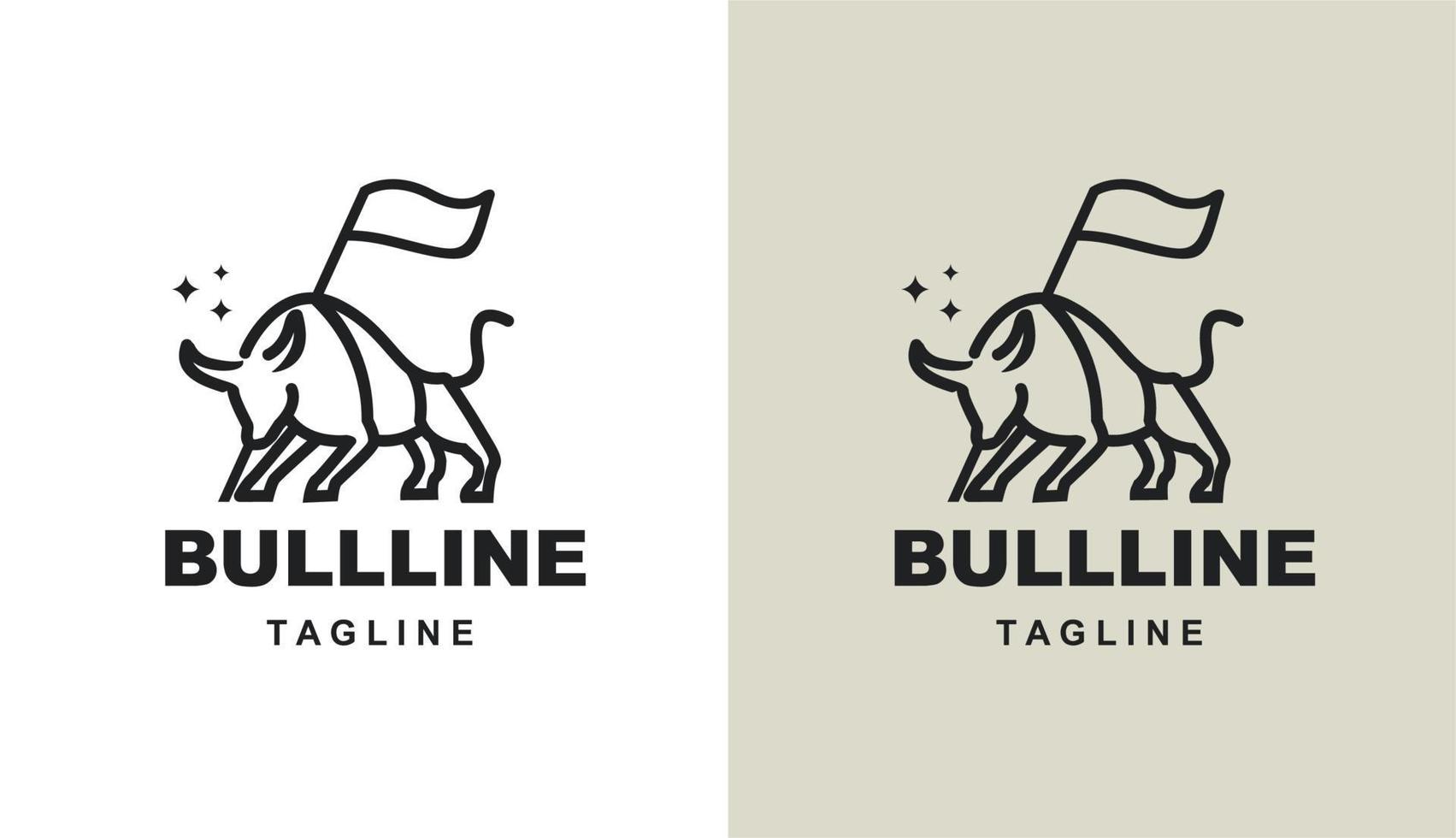 bull line minimalis, animal simple taurus logo for brand and company vector