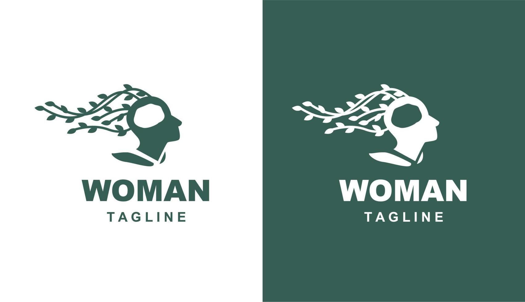 woman nature minimalis logo for brand and company vector