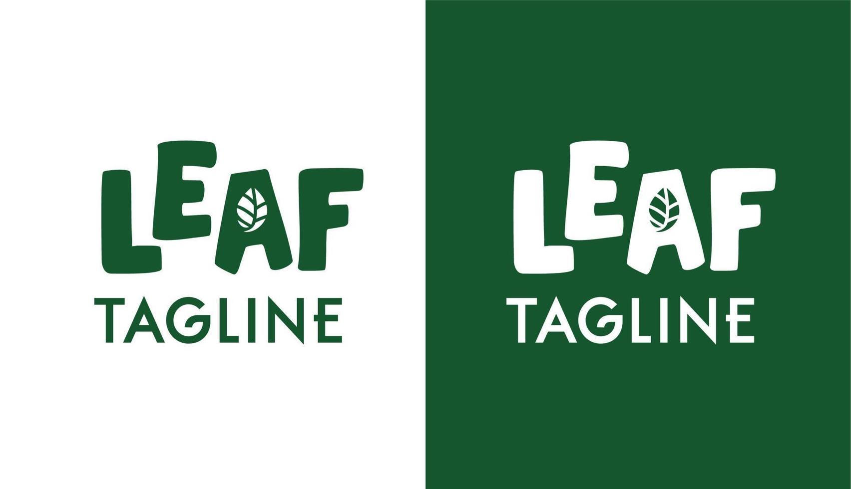 logotipo simple clásico verde hoja para marca y empresa vector