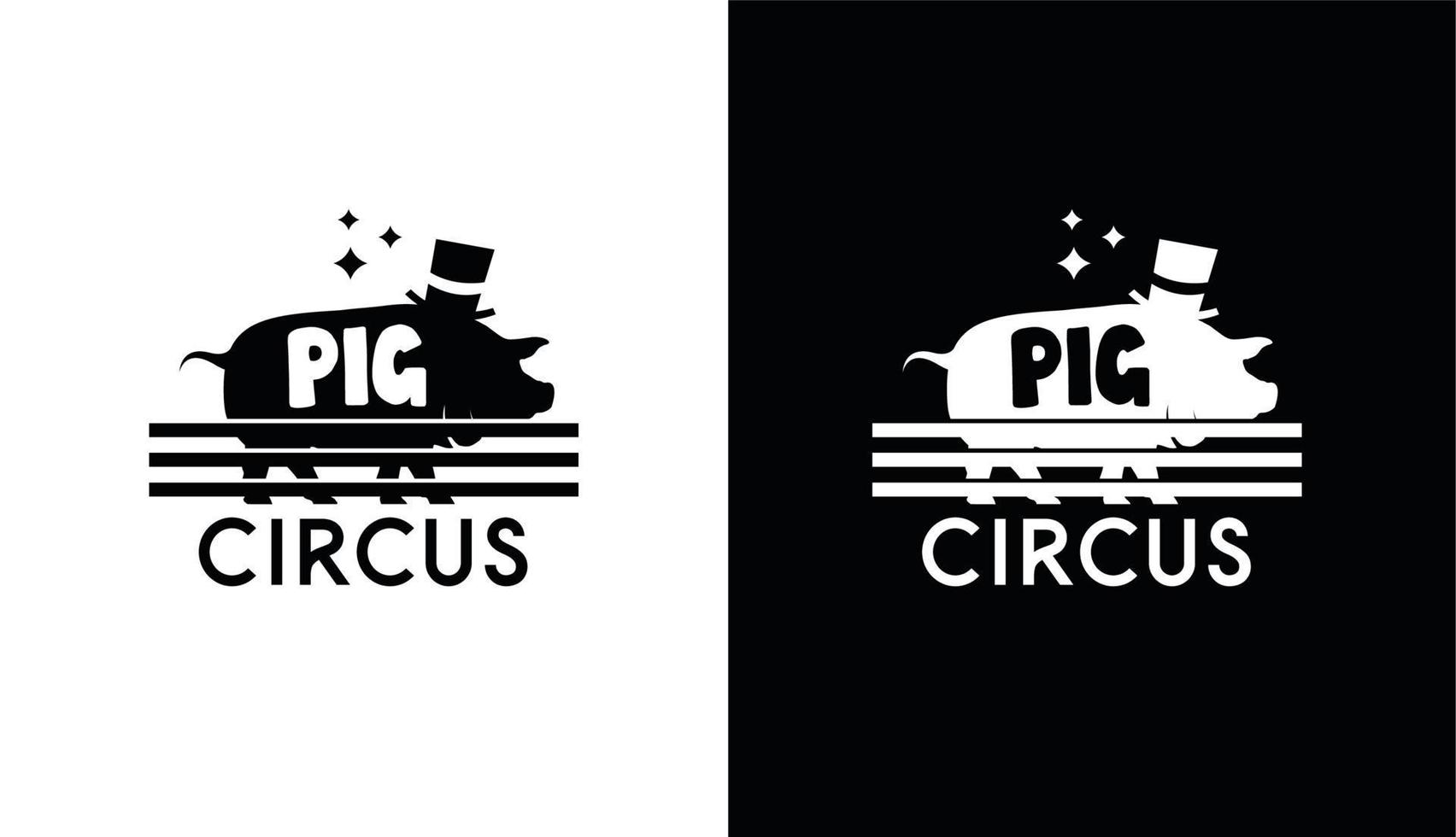 pig circus minimalist simple logo for brand and company vector