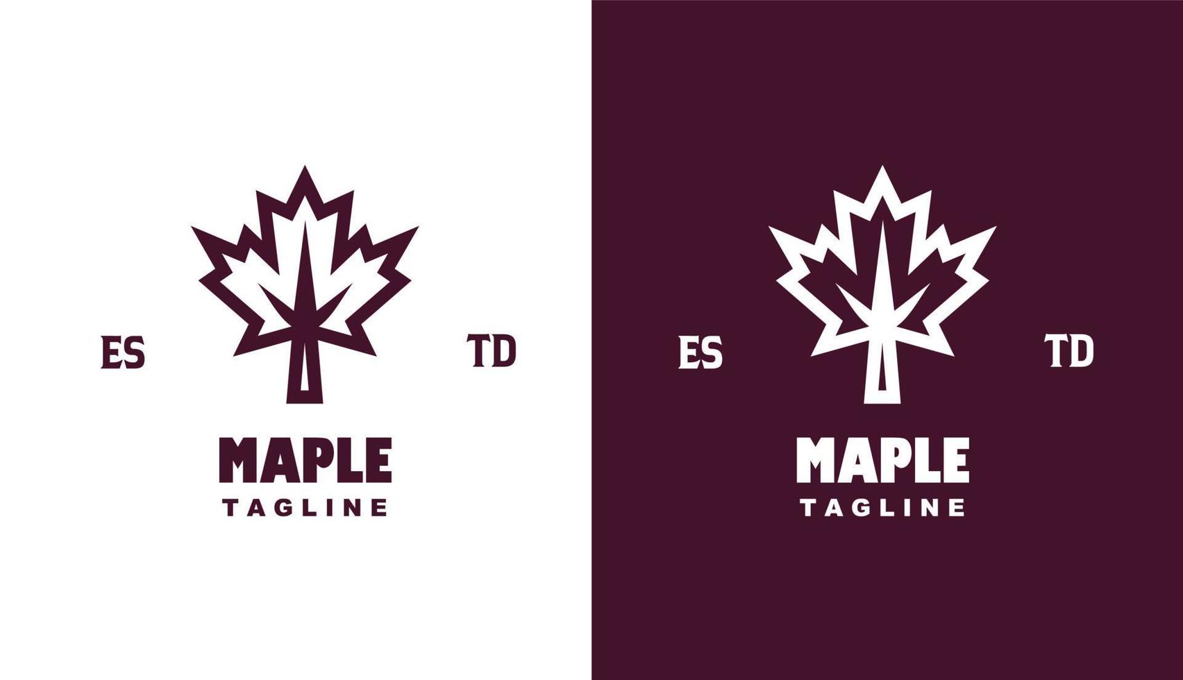 Maple leaf simple logo for brand and company vector