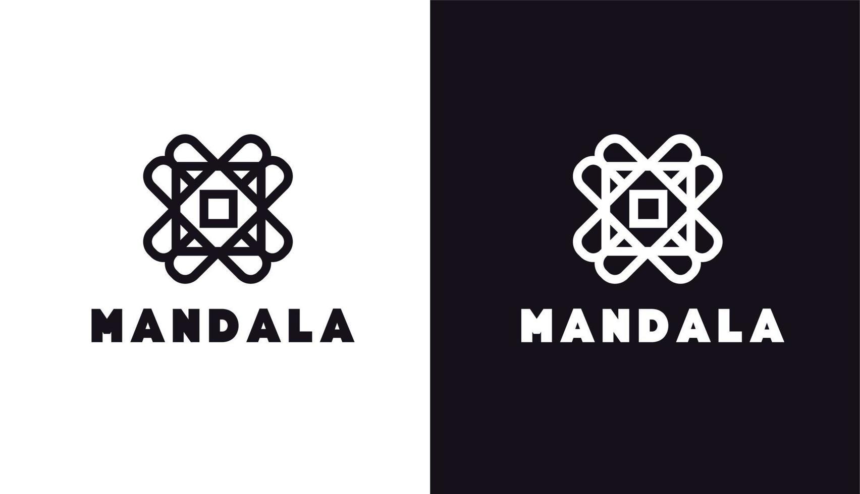 logotipo simple de mandala, flor geométrica simple para marca y empresa vector