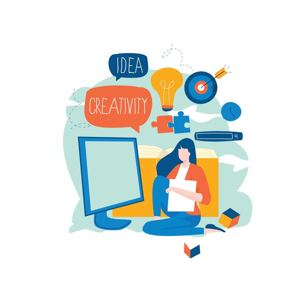 Education, distance education, internet studying, e-learning, remote learning flat vector illustration. Online classes, training courses, tutorials, home learning design for mobile and web graphics
