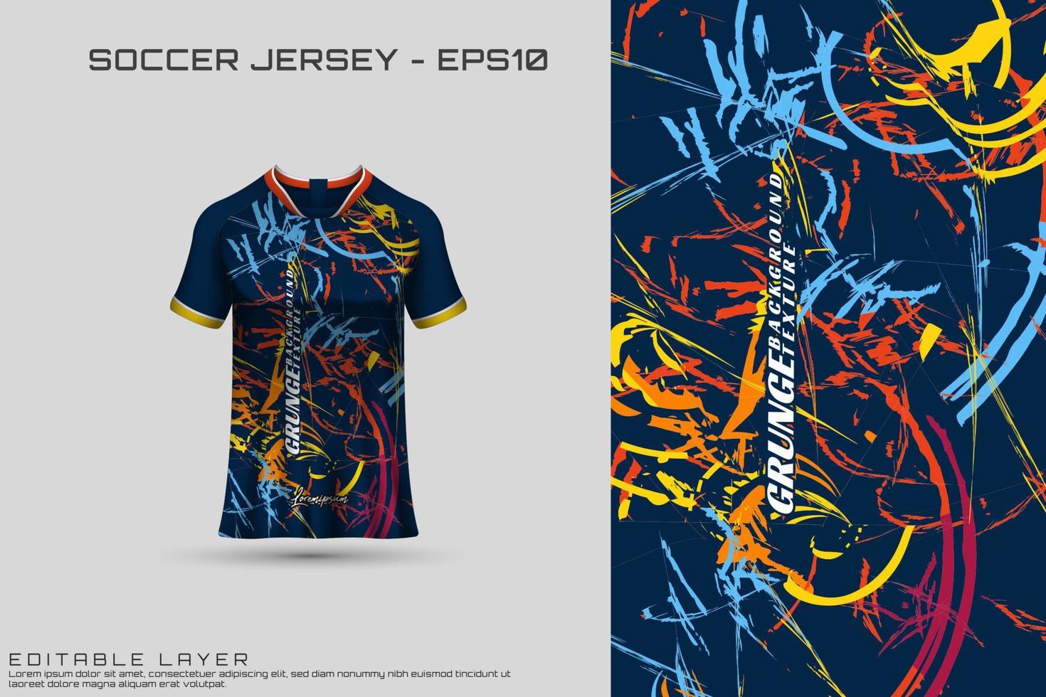 Sports jersey and t-shirt template sports jersey design vector mockup.