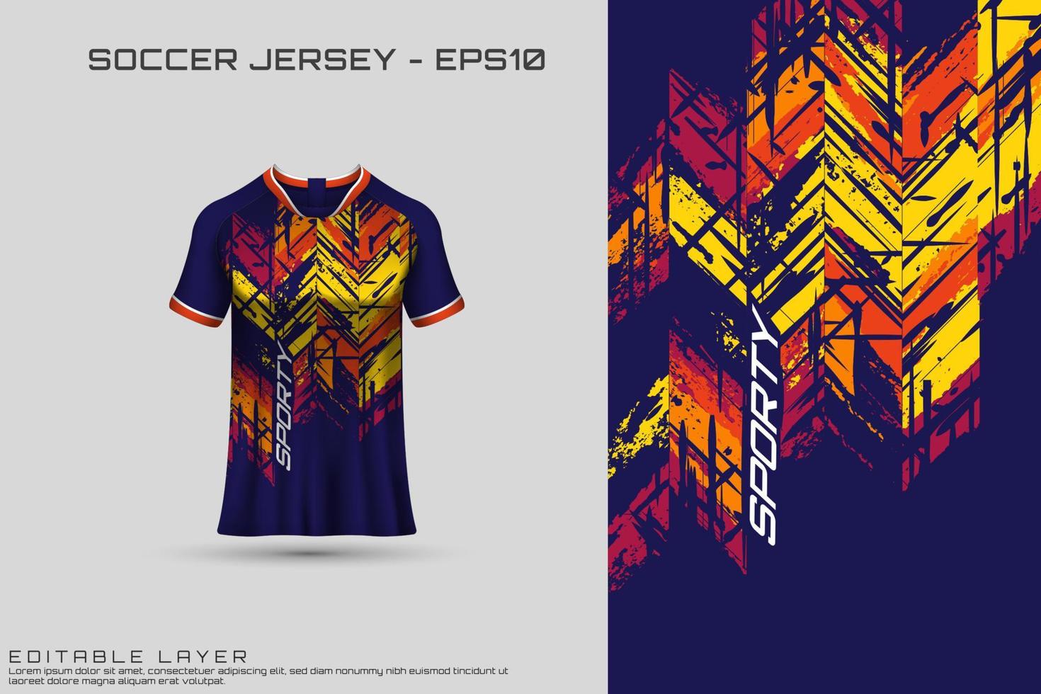 Sports jersey and t-shirt template sports jersey design vector mockup.