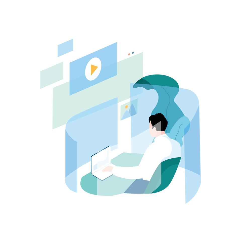 Digital content management, creating online content, online news flat vector illustration design for mobile and web graphics. Engaging content development concept