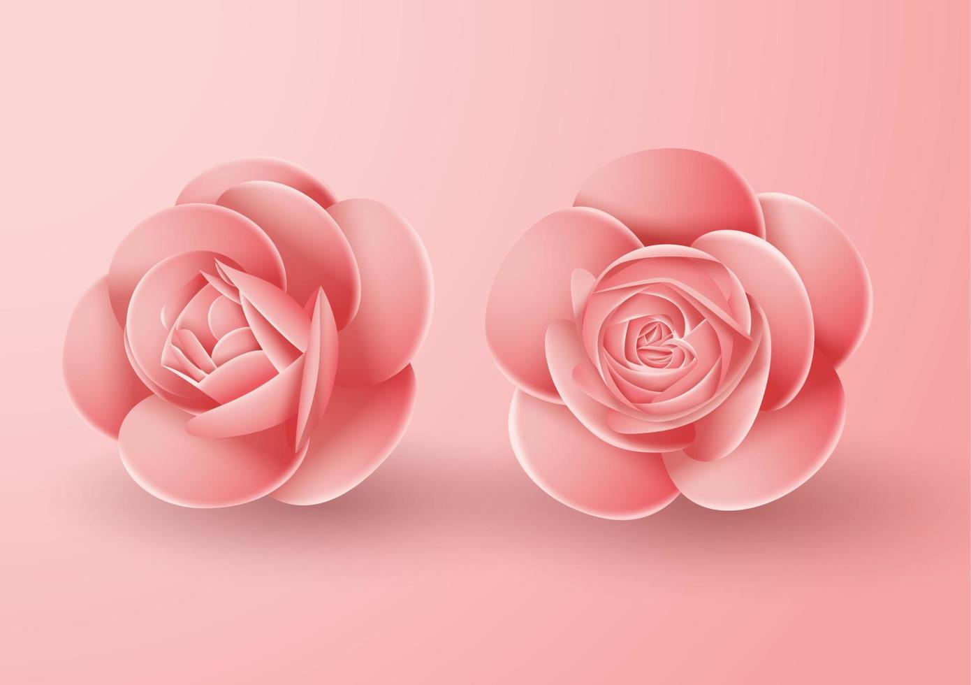 ilustración de flor rosa 3d vector