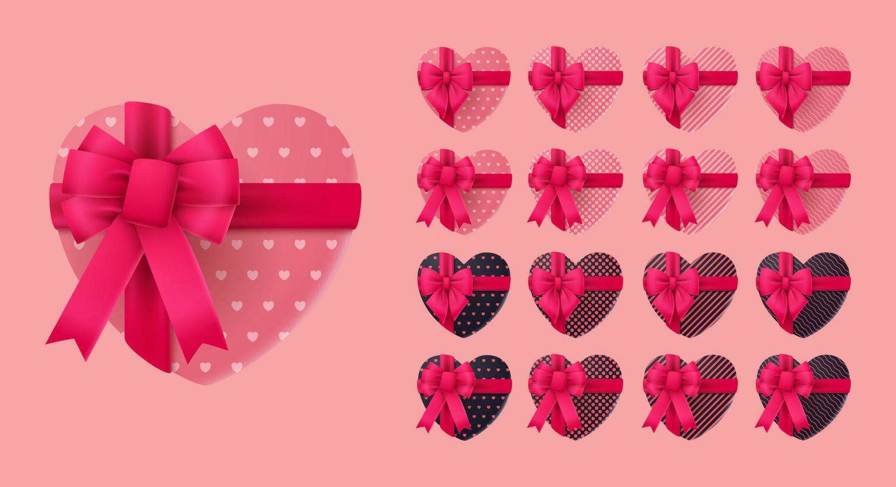 caja de regalo 3d para san valentin. ilustración vectorial vector